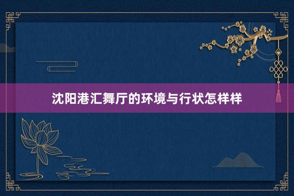 沈阳港汇舞厅的环境与行状怎样样
